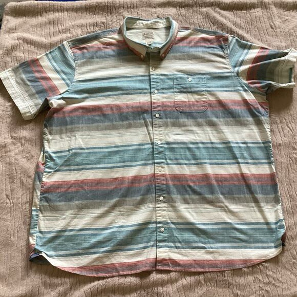 LLBean Men’s Short Sleeve Shirts XXLT Traditional Fit, Lot Of 2, Outdoor Preppy - Picture 5 of 9